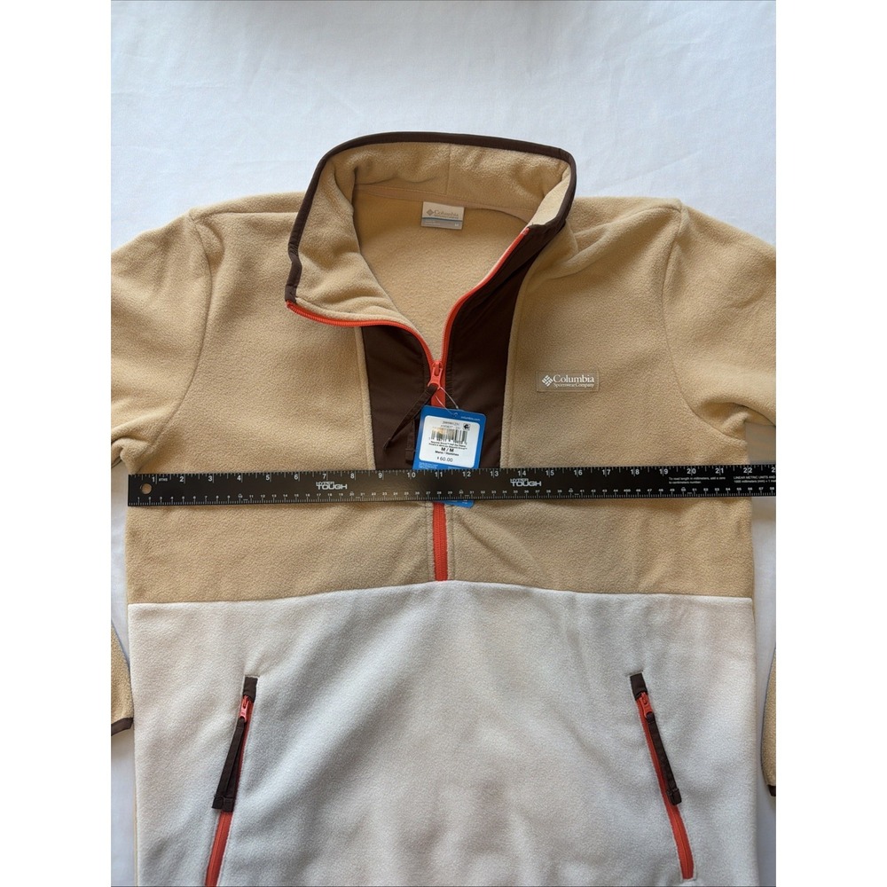 Columbia Sequoia Grove Jacket Men's Canoe Dark Stone Fleece Half Zip JAX315 SzM - Picture 5 of 7